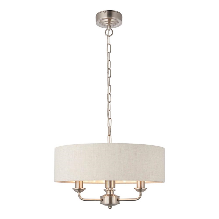 Endon 94361 - Κρεμαστό φωτιστικό οροφής HIGHCLERE 3xE14/40W/230V μπεζ/ματ χρώμιο