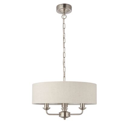Endon 94361 - Κρεμαστό φωτιστικό οροφής HIGHCLERE 3xE14/40W/230V μπεζ/ματ χρώμιο