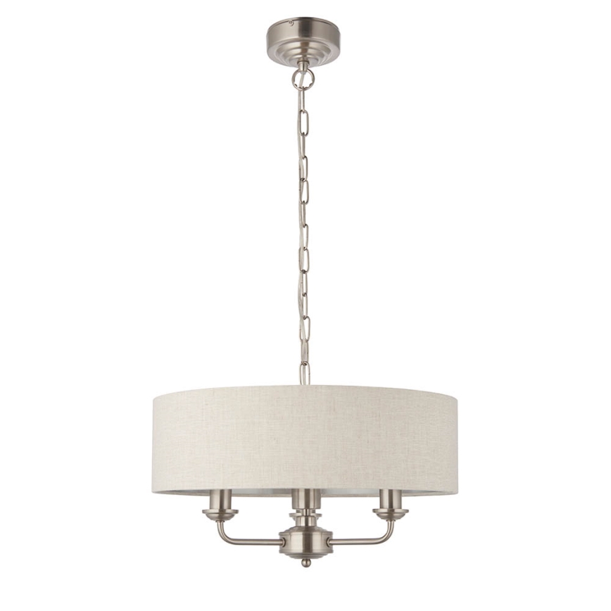Endon 94361 - Κρεμαστό φωτιστικό οροφής HIGHCLERE 3xE14/40W/230V μπεζ/ματ χρώμιο