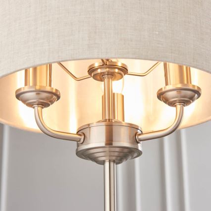 Endon 94369 - Eπιτραπέζιο φωτιστικό HIGHCLERE 3xE14/18W/230V μπεζ/ματ χρώμιο