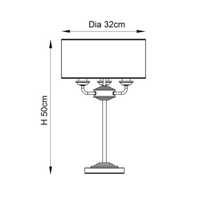 Endon 94369 - Eπιτραπέζιο φωτιστικό HIGHCLERE 3xE14/18W/230V μπεζ/ματ χρώμιο