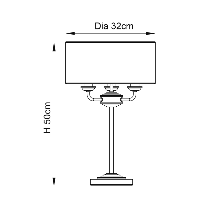 Endon 94369 - Eπιτραπέζιο φωτιστικό HIGHCLERE 3xE14/18W/230V μπεζ/ματ χρώμιο