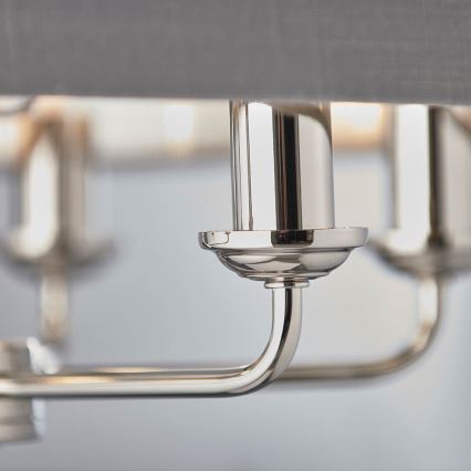 Endon 94373 - Κρεμαστό φωτιστικό οροφής HIGHCLERE 6xE14/40W/230V γκρι/γυαλιστερό χρώμιο διάμετρος 35 cm