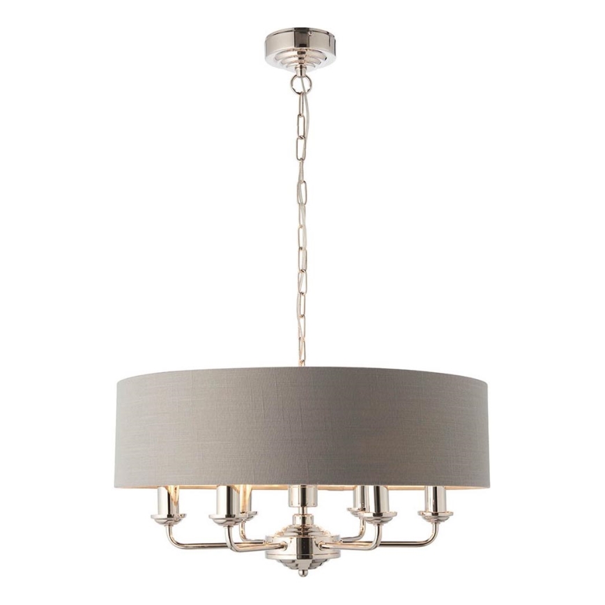 Endon 94373 - Κρεμαστό φωτιστικό οροφής HIGHCLERE 6xE14/40W/230V γκρι/γυαλιστερό χρώμιο