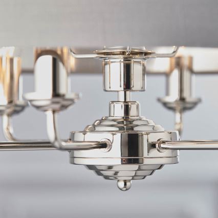 Endon 94373 - Κρεμαστό φωτιστικό οροφής HIGHCLERE 6xE14/40W/230V γκρι/γυαλιστερό χρώμιο