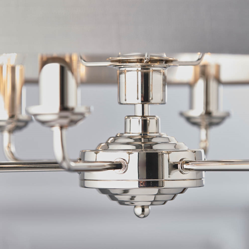 Endon 94373 - Κρεμαστό φωτιστικό οροφής HIGHCLERE 6xE14/40W/230V γκρι/γυαλιστερό χρώμιο