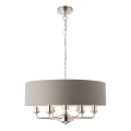 Endon 94373 - Κρεμαστό φωτιστικό οροφής HIGHCLERE 6xE14/40W/230V γκρι/γυαλιστερό χρώμιο διάμετρος 35 cm
