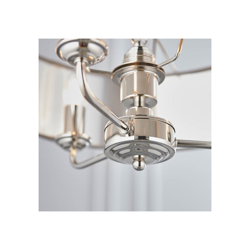 Endon 94377 - Κρεμαστό φωτιστικό οροφής HIGHCLERE 3xE14/40W/230V γκρι/γυαλιστερό χρώμιο διάμετρος 45 cm