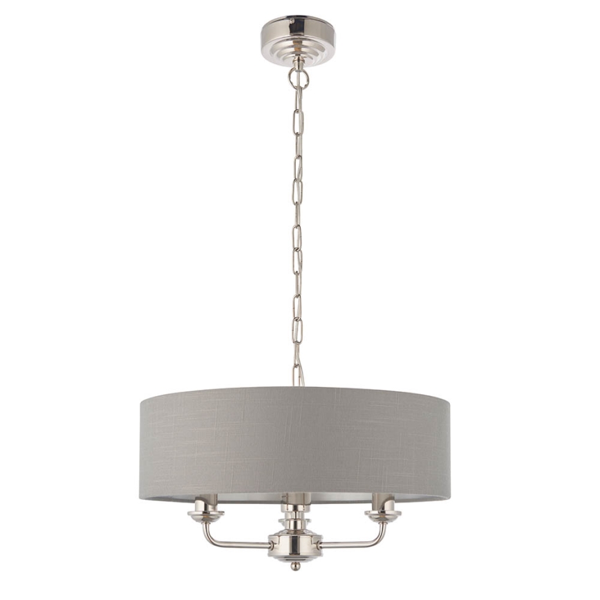 Endon 94377 - Κρεμαστό φωτιστικό οροφής HIGHCLERE 3xE14/40W/230V γκρι/γυαλιστερό χρώμιο