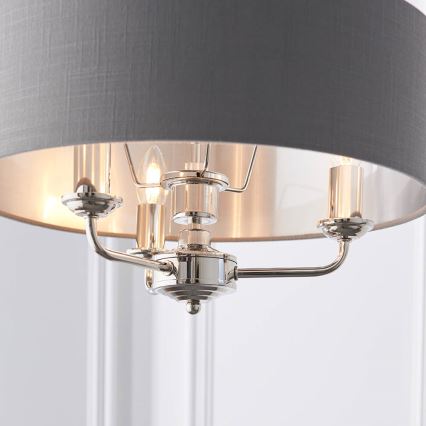 Endon 94377 - Κρεμαστό φωτιστικό οροφής HIGHCLERE 3xE14/40W/230V γκρι/γυαλιστερό χρώμιο