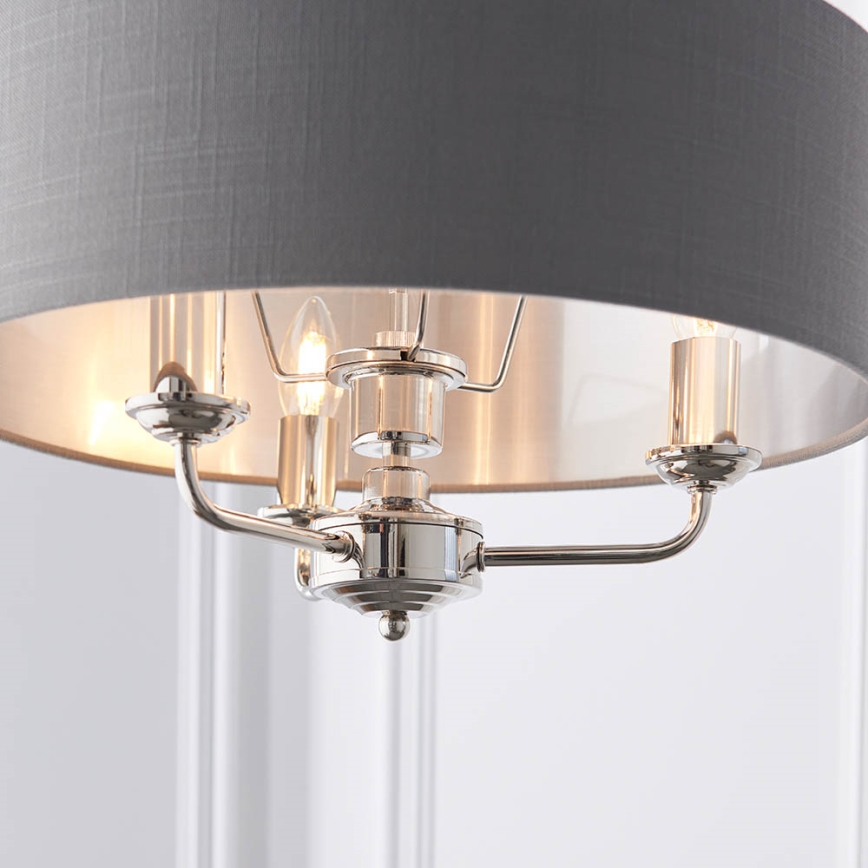 Endon 94377 - Κρεμαστό φωτιστικό οροφής HIGHCLERE 3xE14/40W/230V γκρι/γυαλιστερό χρώμιο
