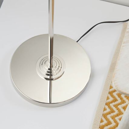 Endon 94378 - επιδαπέδιο φωτιστικό HIGHCLERE 1xE14/40W/230V γκρι/γυαλιστερό χρώμιο διάμετρος 47 cm