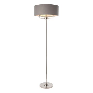 Endon 94378 - Επιδαπέδιο φωτιστικό HIGHCLERE 1xE14/40W/230V γκρι/γυαλιστερό χρώμιο