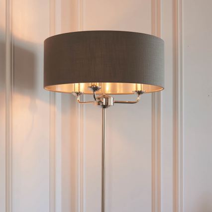 Endon 94378 - Επιδαπέδιο φωτιστικό HIGHCLERE 1xE14/40W/230V γκρι/γυαλιστερό χρώμιο