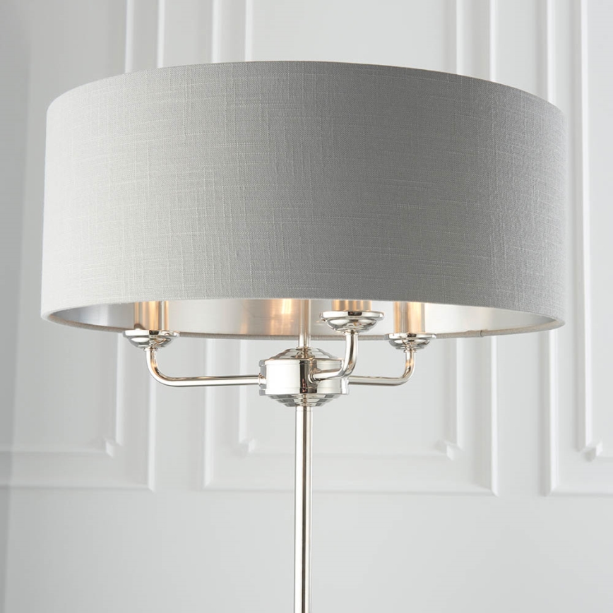 Endon 94378 - Επιδαπέδιο φωτιστικό HIGHCLERE 1xE14/40W/230V γκρι/γυαλιστερό χρώμιο