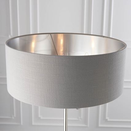 Endon 94378 - Επιδαπέδιο φωτιστικό HIGHCLERE 1xE14/40W/230V γκρι/γυαλιστερό χρώμιο