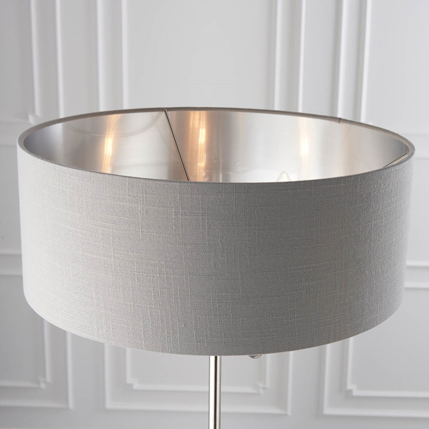 Endon 94378 - Επιδαπέδιο φωτιστικό HIGHCLERE 1xE14/40W/230V γκρι/γυαλιστερό χρώμιο