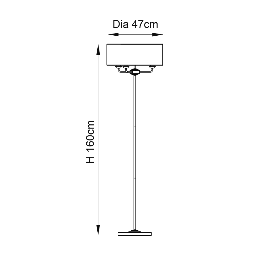 Endon 94378 - Επιδαπέδιο φωτιστικό HIGHCLERE 1xE14/40W/230V γκρι/γυαλιστερό χρώμιο