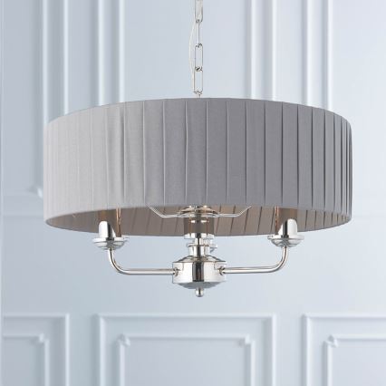 Endon 94394 - Κρεμαστό φωτιστικό οροφής HIGHCLERE 3xE14/40W/230V σκούρο/γυαλιστερό χρώμιο