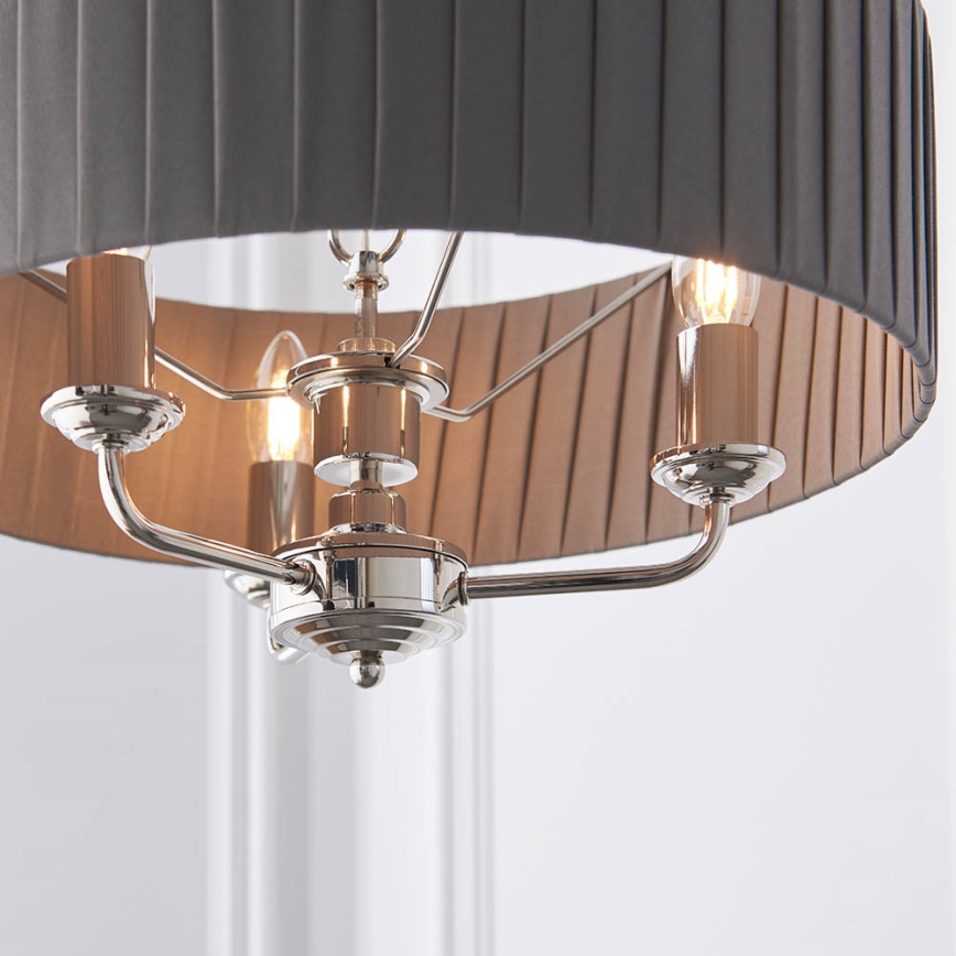 Endon 94394 - Κρεμαστό φωτιστικό οροφής HIGHCLERE 3xE14/40W/230V σκούρο/γυαλιστερό χρώμιο