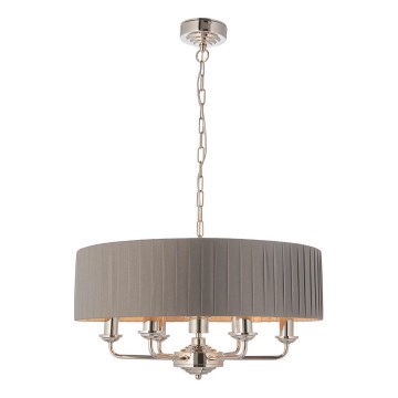 Endon 94397 - Κρεμαστό φωτιστικό οροφής HIGHCLERE 6xE14/40W/230V γκρι/γυαλιστερό χρώμιο
