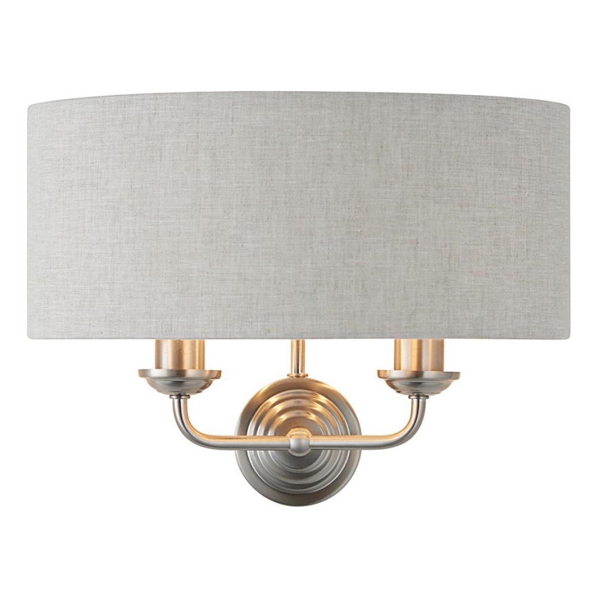 Endon 94403 - Φωτιστικό τοίχου HIGHCLERE 2xE14/40W/230V γκρι/ματ χρώμιο