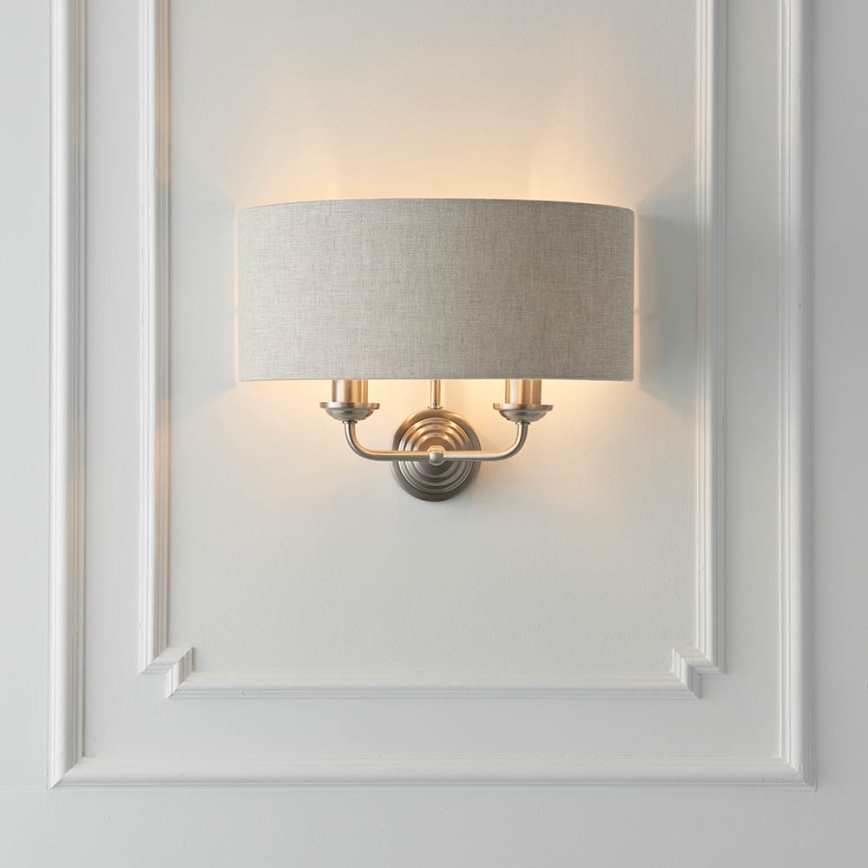 Endon 94403 - Φωτιστικό τοίχου HIGHCLERE 2xE14/40W/230V γκρι/ματ χρώμιο