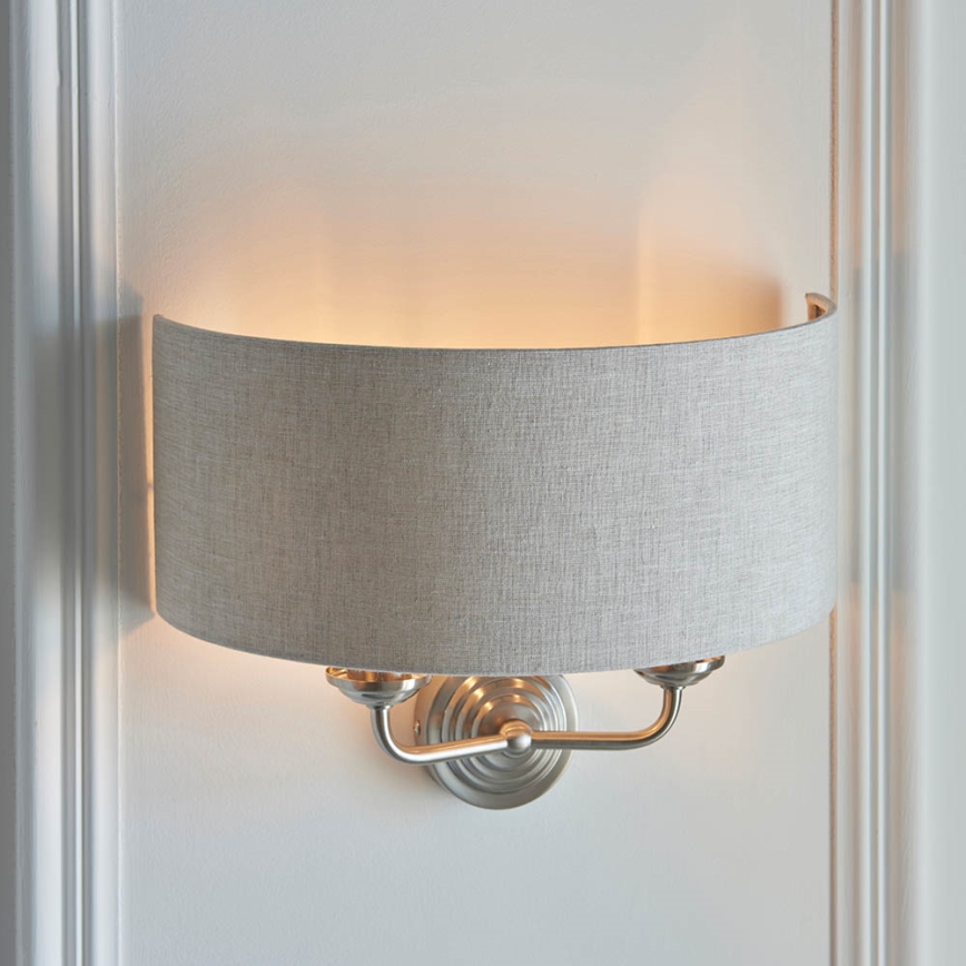 Endon 94403 - Φωτιστικό τοίχου HIGHCLERE 2xE14/40W/230V γκρι/ματ χρώμιο