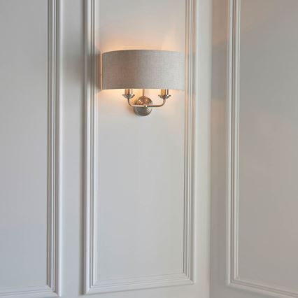 Endon 94403 - Φωτιστικό τοίχου HIGHCLERE 2xE14/40W/230V γκρι/ματ χρώμιο