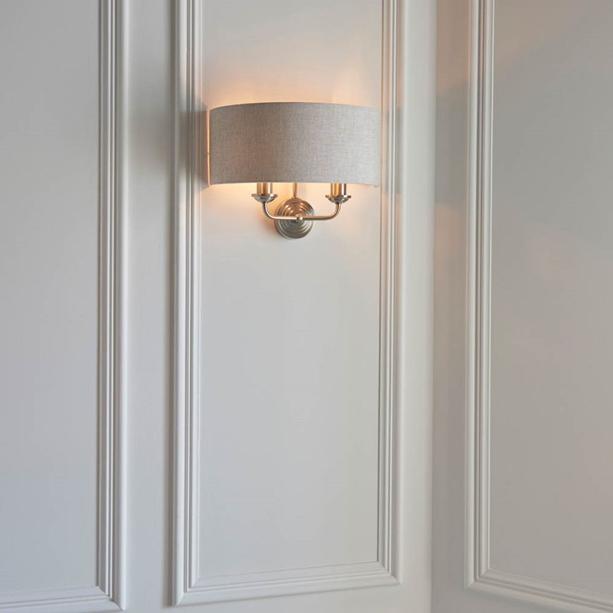 Endon 94403 - Φωτιστικό τοίχου HIGHCLERE 2xE14/40W/230V γκρι/ματ χρώμιο