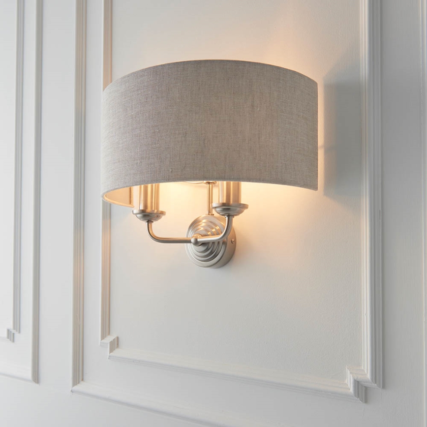 Endon 94403 - Φωτιστικό τοίχου HIGHCLERE 2xE14/40W/230V γκρι/ματ χρώμιο