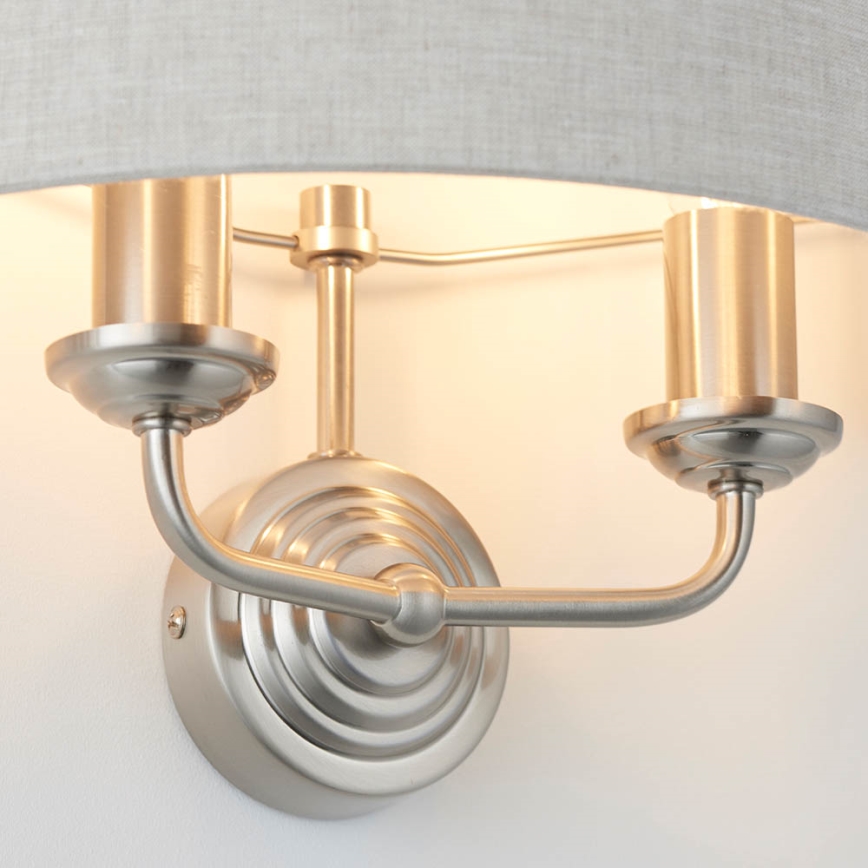 Endon 94403 - Φωτιστικό τοίχου HIGHCLERE 2xE14/40W/230V γκρι/ματ χρώμιο