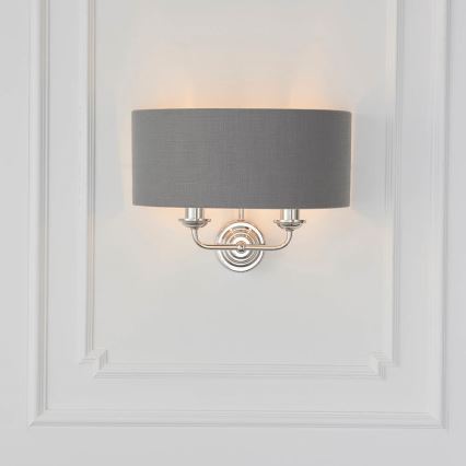 Endon 94406 - Φωτιστικό τοίχου HIGHCLERE 2xE14/40W/230V σκούρο/γυαλιστερό χρώμιο