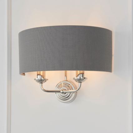 Endon 94406 - Φωτιστικό τοίχου HIGHCLERE 2xE14/40W/230V σκούρο/γυαλιστερό χρώμιο