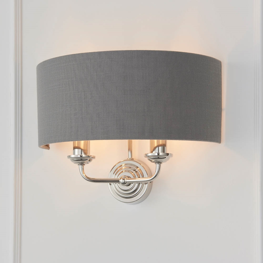 Endon 94406 - Φωτιστικό τοίχου HIGHCLERE 2xE14/40W/230V σκούρο/γυαλιστερό χρώμιο