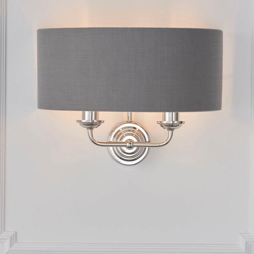 Endon 94406 - Φωτιστικό τοίχου HIGHCLERE 2xE14/40W/230V σκούρο/γυαλιστερό χρώμιο