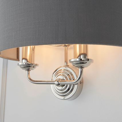 Endon 94406 - Φωτιστικό τοίχου HIGHCLERE 2xE14/40W/230V σκούρο/γυαλιστερό χρώμιο