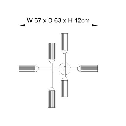 Endon 95045 - Σταθερό πολύφωτο μπάνιου NATORI 6xG9/3W/230V IP44 γυαλιστερό χρώμιο