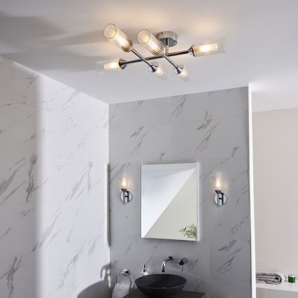 Endon 95045 - Σταθερό πολύφωτο μπάνιου NATORI 6xG9/3W/230V IP44 γυαλιστερό χρώμιο