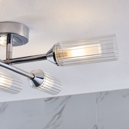 Endon 95045 - Σταθερό πολύφωτο μπάνιου NATORI 6xG9/3W/230V IP44 γυαλιστερό χρώμιο