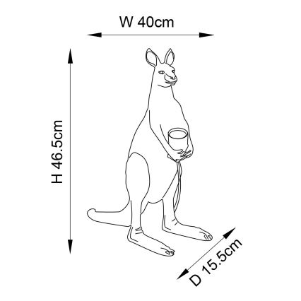 Endon 95075 - Επιτραπέζιο φωτιστικό KANGAROO 1xE27/10W/230V χρυσό