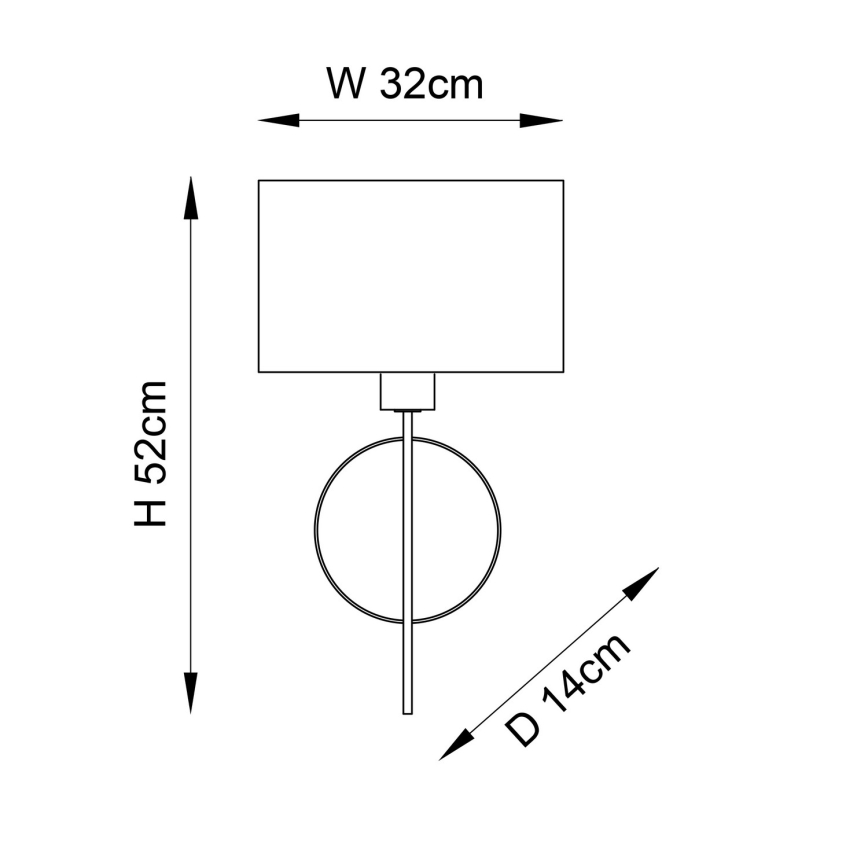 Endon 95210 - Επιτοίχιο φωτιστικό 1xE27/10W/230V γκρι/ορείχαλκος