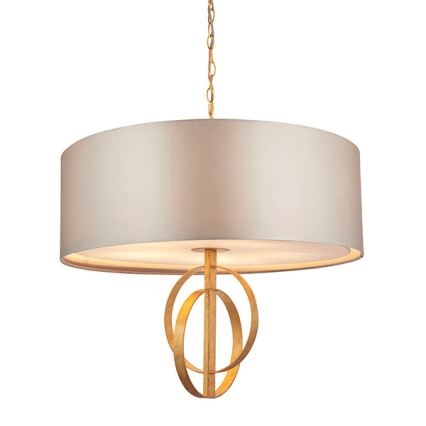 Endon 95211 - Πολυέλαιος με αλυσίδα 5xE27/10W/230V Ø 70 cm γκρι/ορείχαλκος