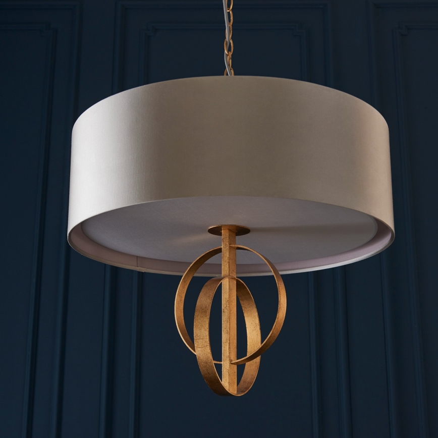 Endon 95212 - Κρεμαστό φωτιστικό με αλυσίδα 3xE27/10W/230V Ø 60 εκ. γκρι/ορείχαλκος