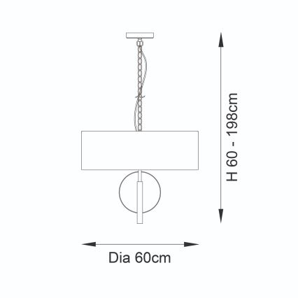Endon 95212 - Κρεμαστό φωτιστικό με αλυσίδα 3xE27/10W/230V Ø 60 εκ. γκρι/ορείχαλκος
