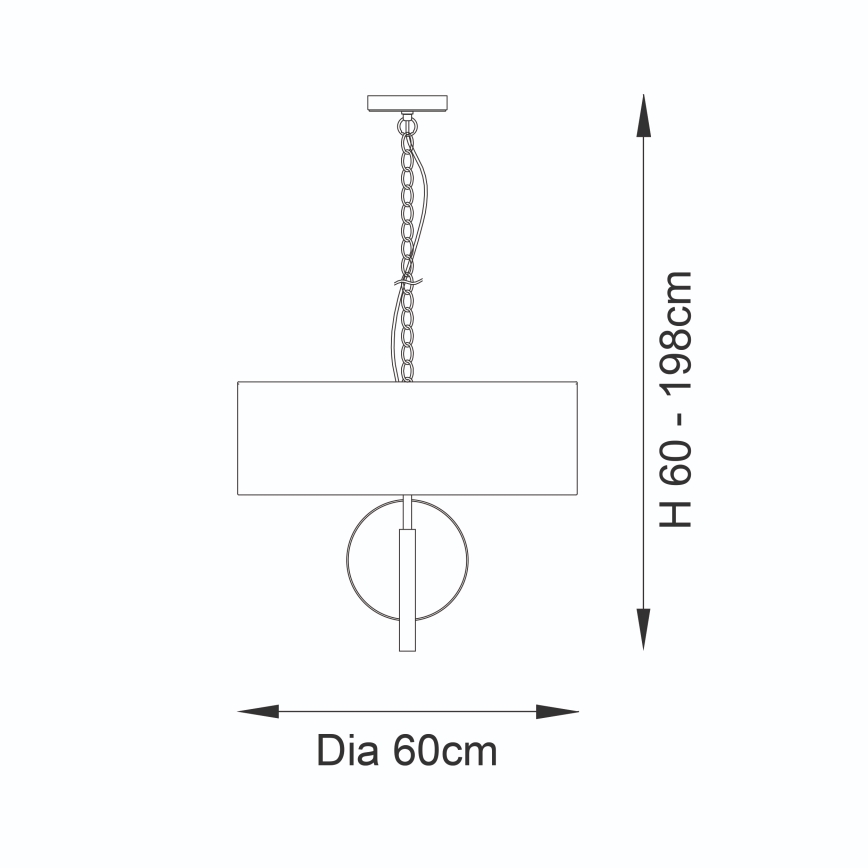 Endon 95212 - Κρεμαστό φωτιστικό με αλυσίδα 3xE27/10W/230V Ø 60 εκ. γκρι/ορείχαλκος
