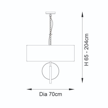 Endon 95215 - Πολυέλαιος με αλυσίδα 5xE27/10W/230V, διάμ. 70 εκ., γκρι