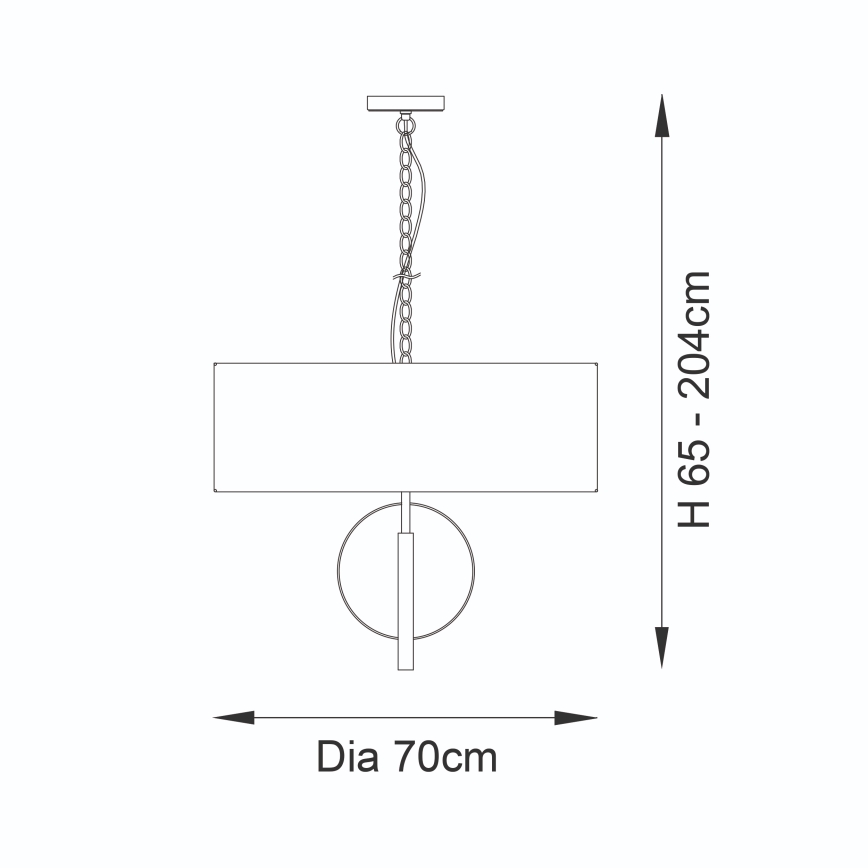 Endon 95215 - Πολυέλαιος με αλυσίδα 5xE27/10W/230V, διάμ. 70 εκ., γκρι
