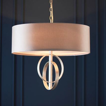 Endon 95216 - Πολυέλαιος με αλυσίδα, 3xE27/10W/230V, Ø 60 cm, γκρι