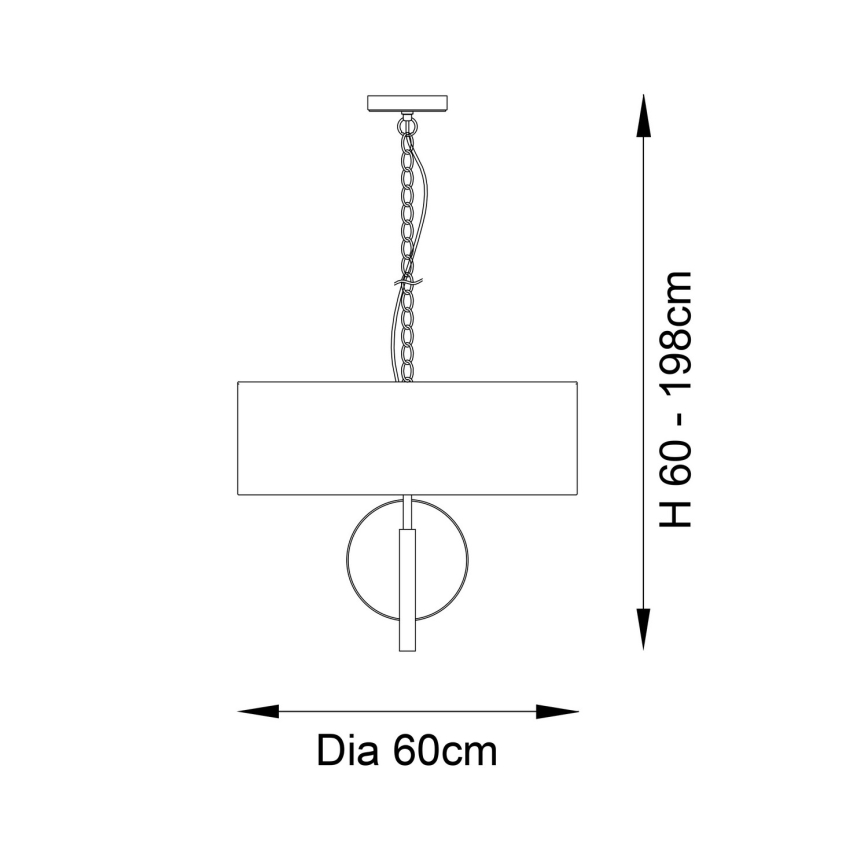 Endon 95216 - Πολυέλαιος με αλυσίδα, 3xE27/10W/230V, Ø 60 cm, γκρι